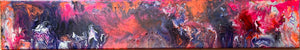 Titre:   Flammes en rose  2. Genre:   contemporain Grandeur:   36" x 6" pouces soit 90 cm x 15 cm Matériaux: Peintures à l'huile à effets.