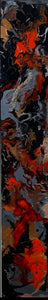 De cendres et de braises no.1. Huiles à effets sur toiles de 36" x 6" (91 x 15 cm) réalisée par artiste du Québec, Canada.